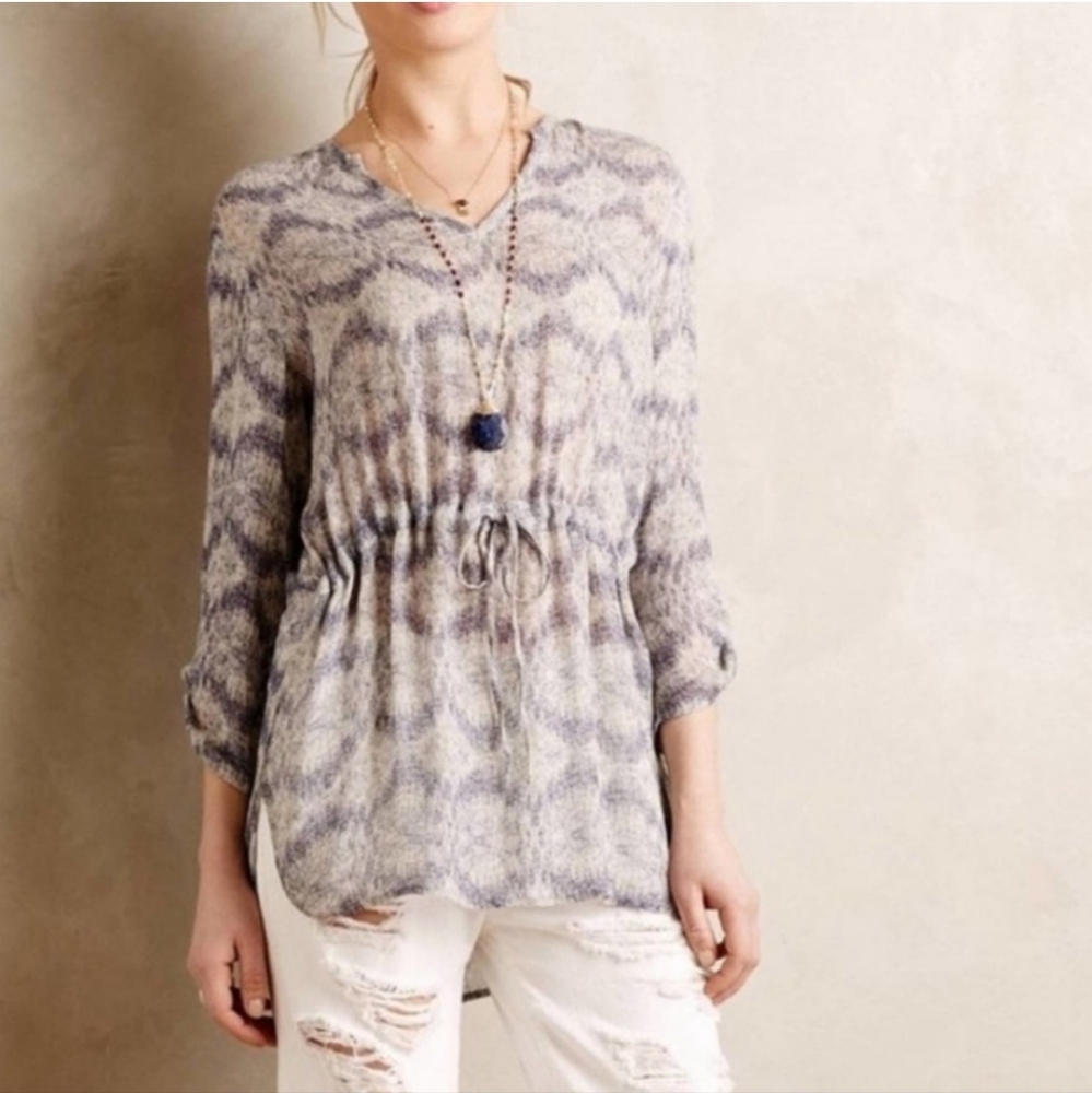 ANTHROPOLOGIE x DOLAN Quintana Gathered Waist Gauzy Tunic
